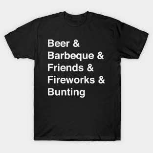 Fourth Of July Helvetica List T-Shirt